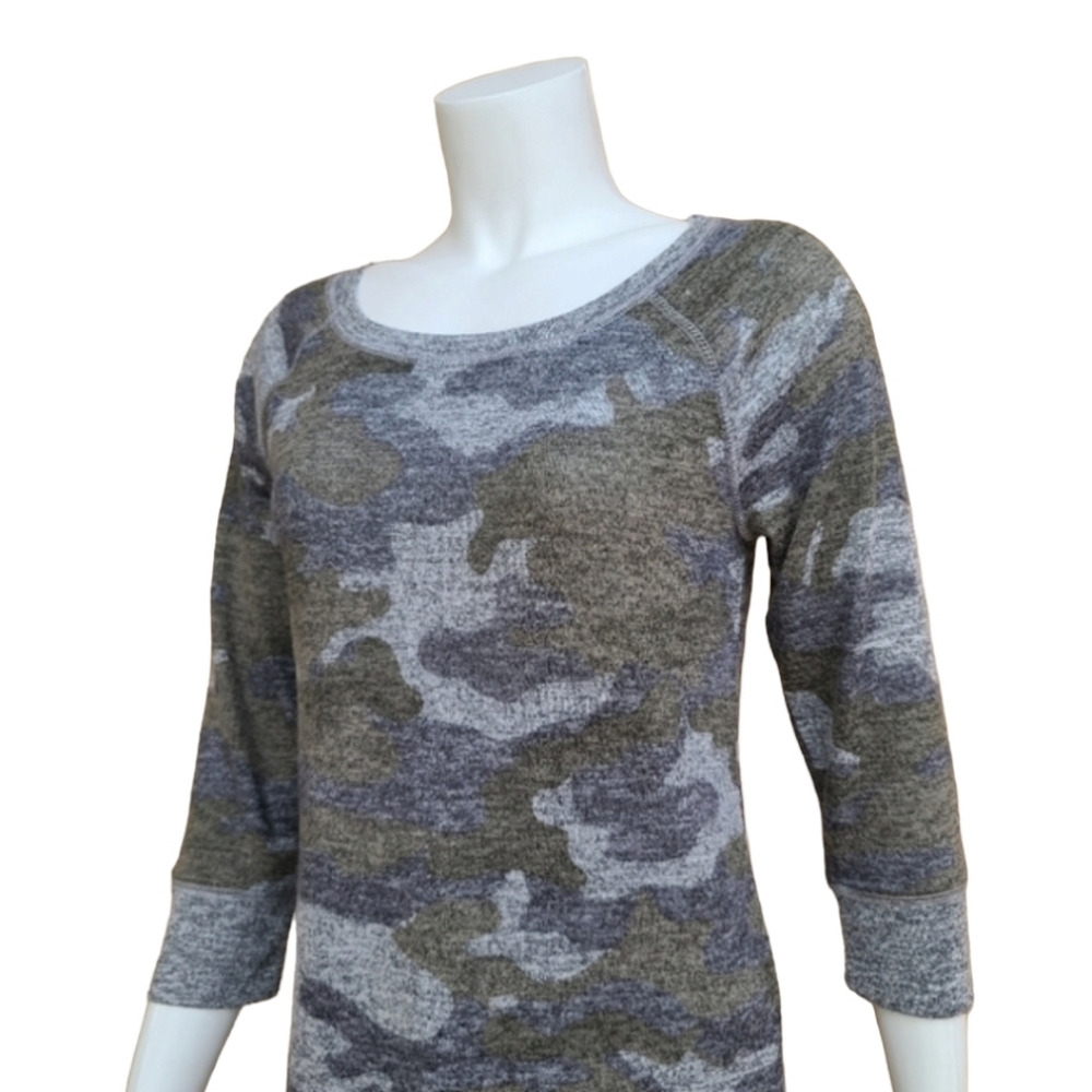 NO BOUNDARIES Camo Raglan Shirt S 3/4 Sleeve Tunic Top Small SUPER SOFT - Picture 12 of 14